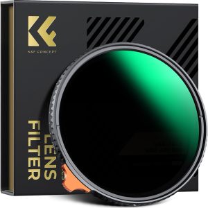 K&F Concept 77mm Putter Variable ND Filter ND2-ND400 (1-9 Stops) 28 Multi-Layer Coatings Import AGC Glass Adjustable Neutral Density Filter for Camera Lens (Nano-X Series)